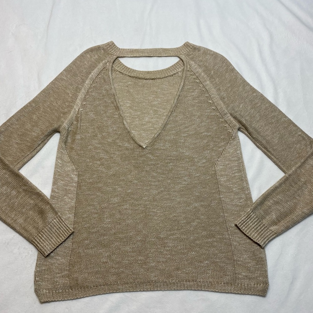 Brokedown Ladies Palm Tree V-Back Sweater Size Medium - Picture 6 of 7